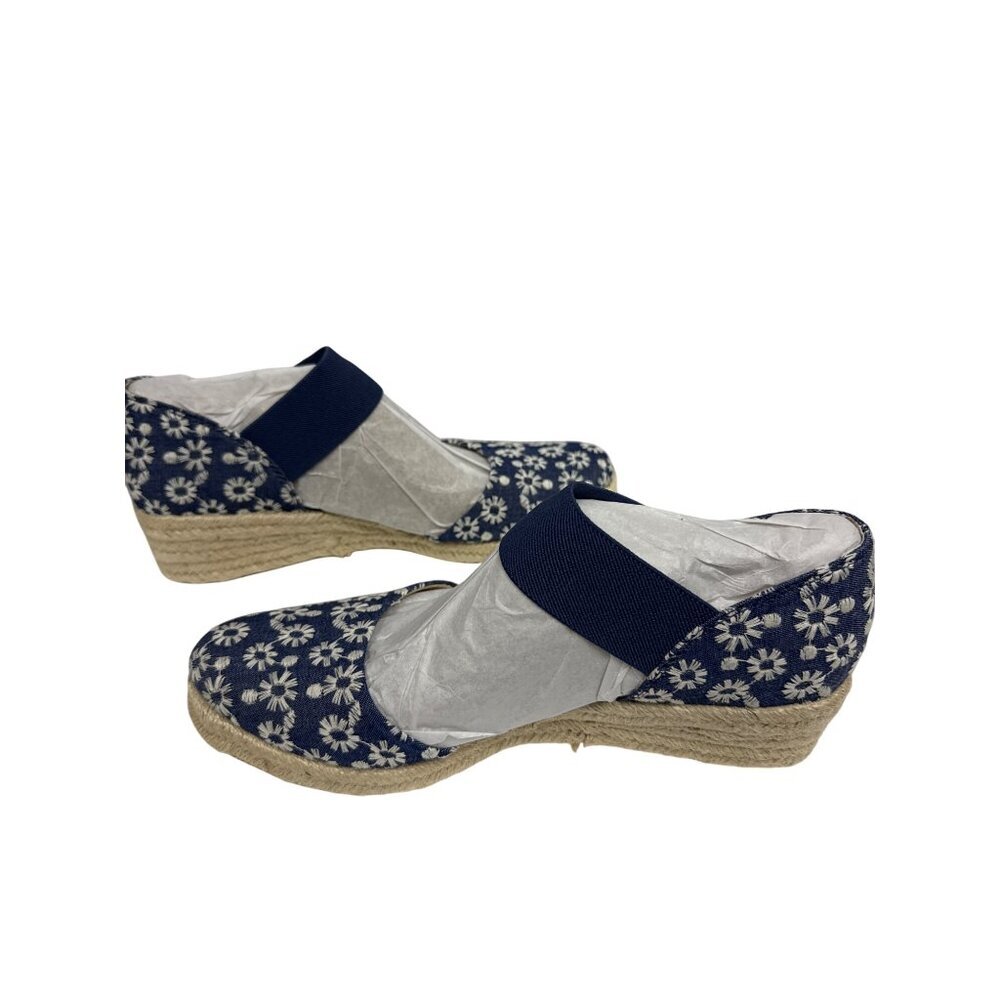 Lifestride Kaylee Women's Shoes Espadrille Blue White Daisy Floral Wedge 9.5 — image 8 of 8